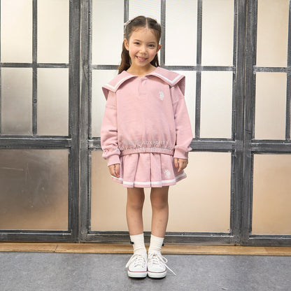 日本童裝 Ly# mine x US POLO ASSN. 水手刺繡領衛衣 100-150cm 女童款 冬季 TOPS