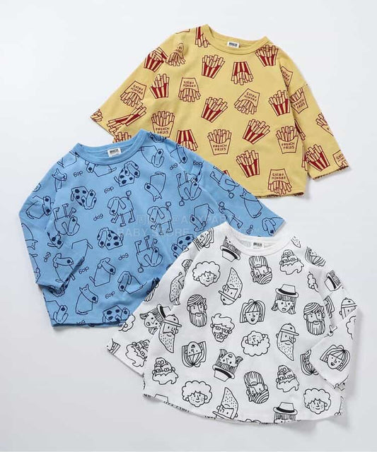 日本童裝 BREEZE 趣味全印花上衣 80-130cm 男童款/女童款 春季 TOPS