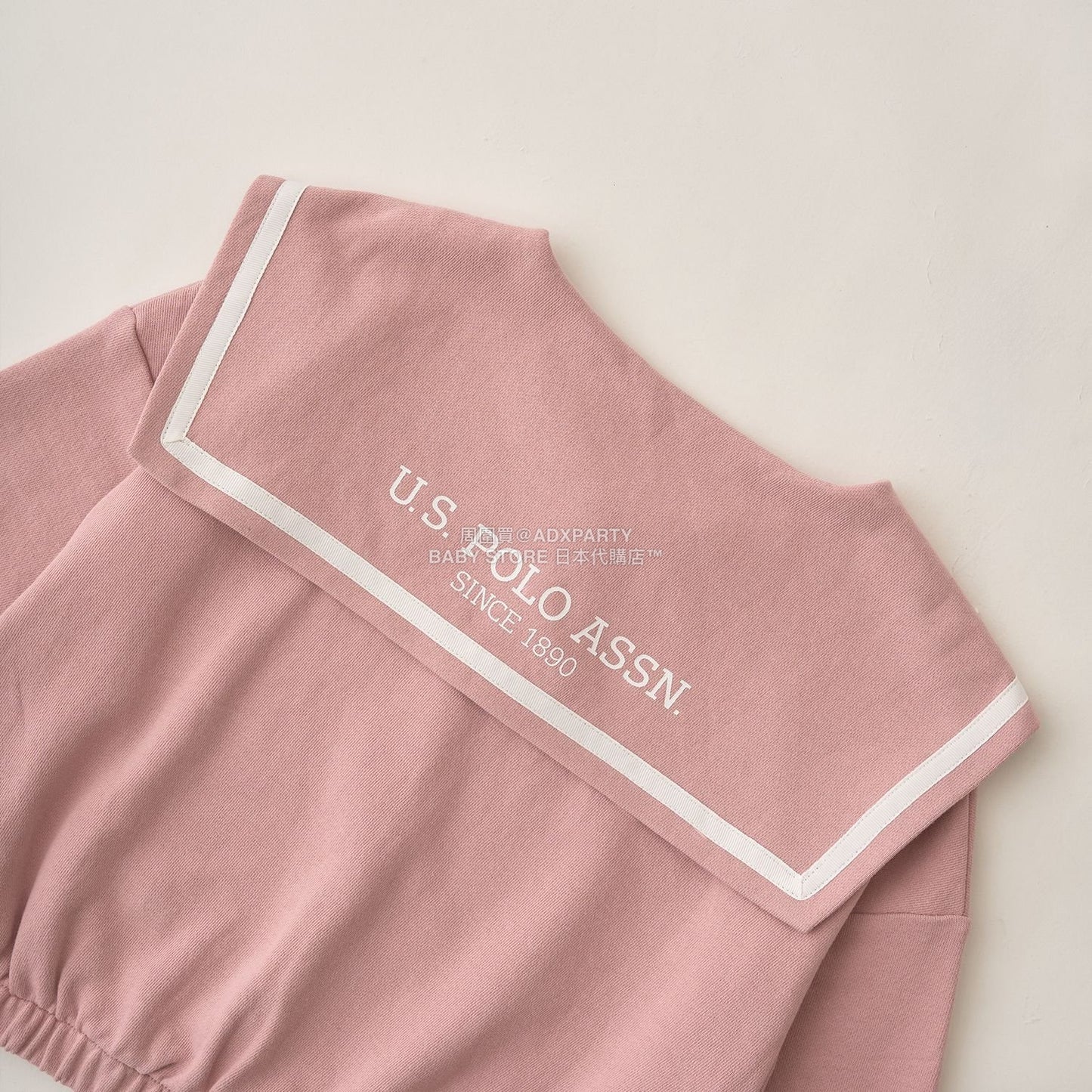 日本童裝 Ly# mine x US POLO ASSN. 水手刺繡領衛衣 100-150cm 女童款 冬季 TOPS