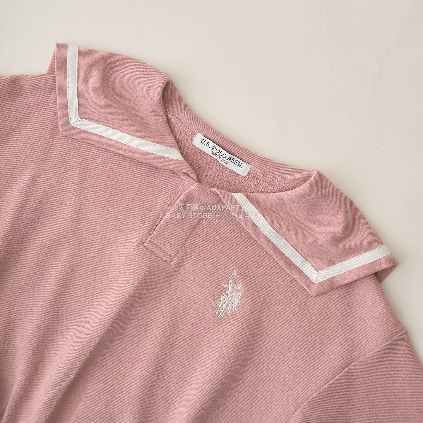 日本童裝 Ly# mine x US POLO ASSN. 水手刺繡領衛衣 100-150cm 女童款 冬季 TOPS