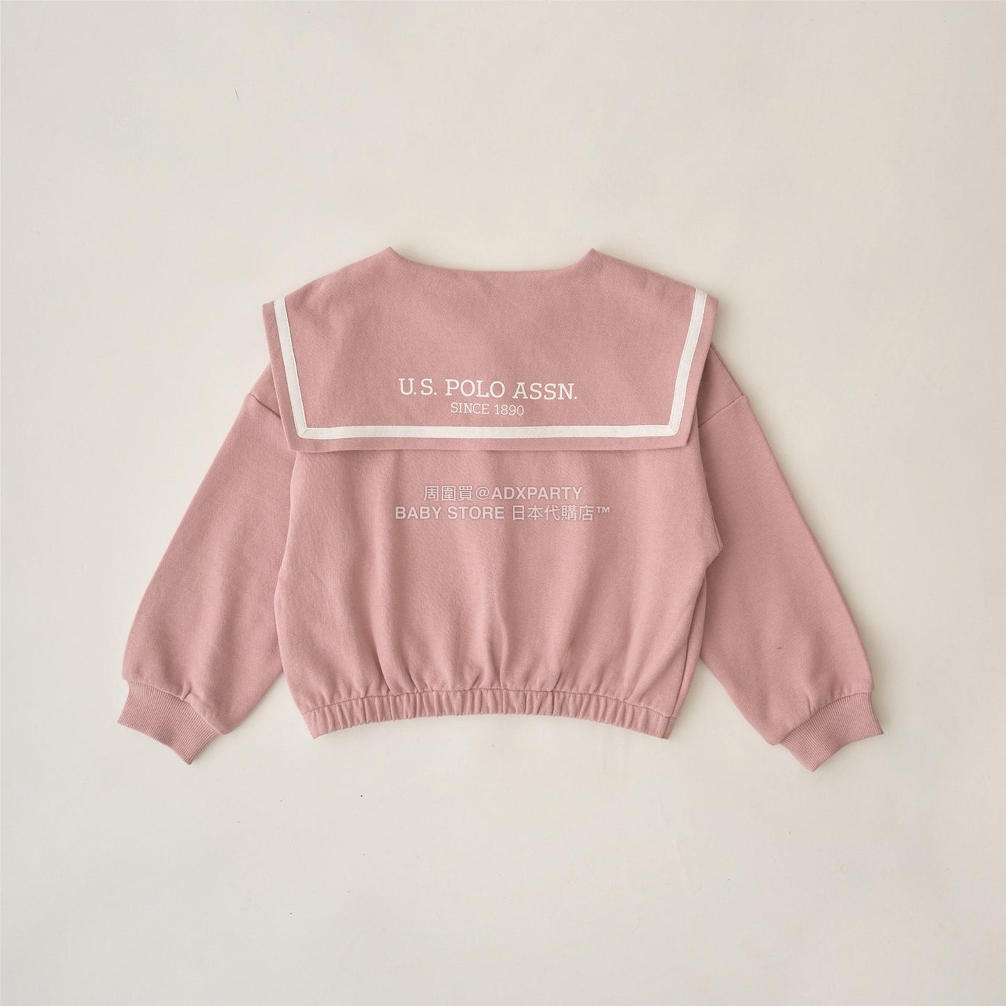 日本童裝 Ly# mine x US POLO ASSN. 水手刺繡領衛衣 100-150cm 女童款 冬季 TOPS