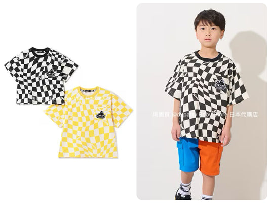 Japanese children's clothing XLARGE KIDS twisted plaid top 80-140cm boys' summer TOPS 
