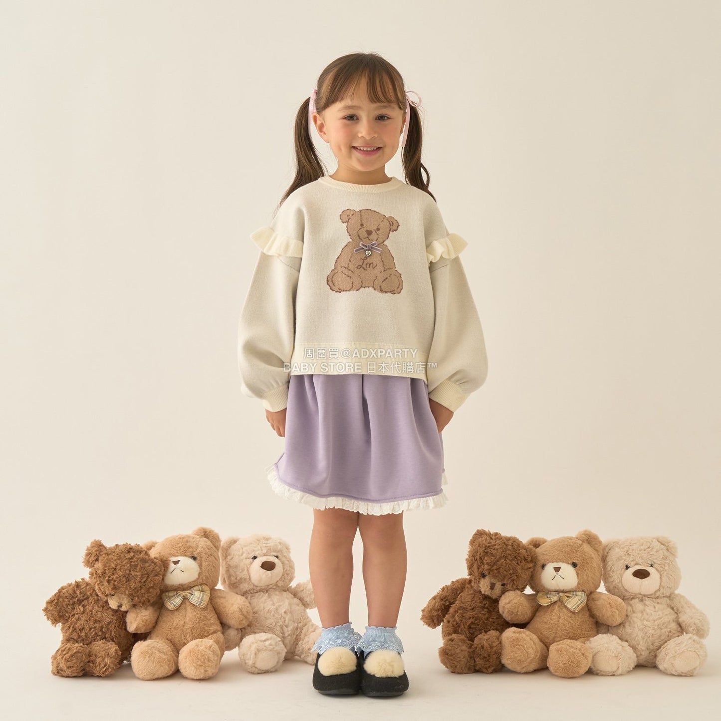 日本童裝 Ly# mine 小熊提花針織毛衣 110-140cm 女童款 冬季 TOPS