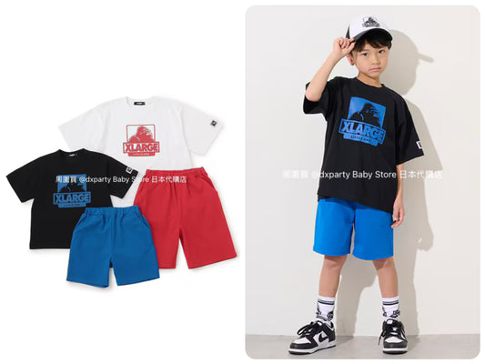 Japanese XLARGE KIDS Casual Two-Piece Suit 80-140cm Boys' Summer TOPS PANTS 