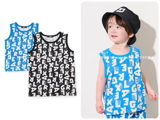 Japanese XLARGE KIDS Printed Vest 80-140cm Boys Summer TOPS 