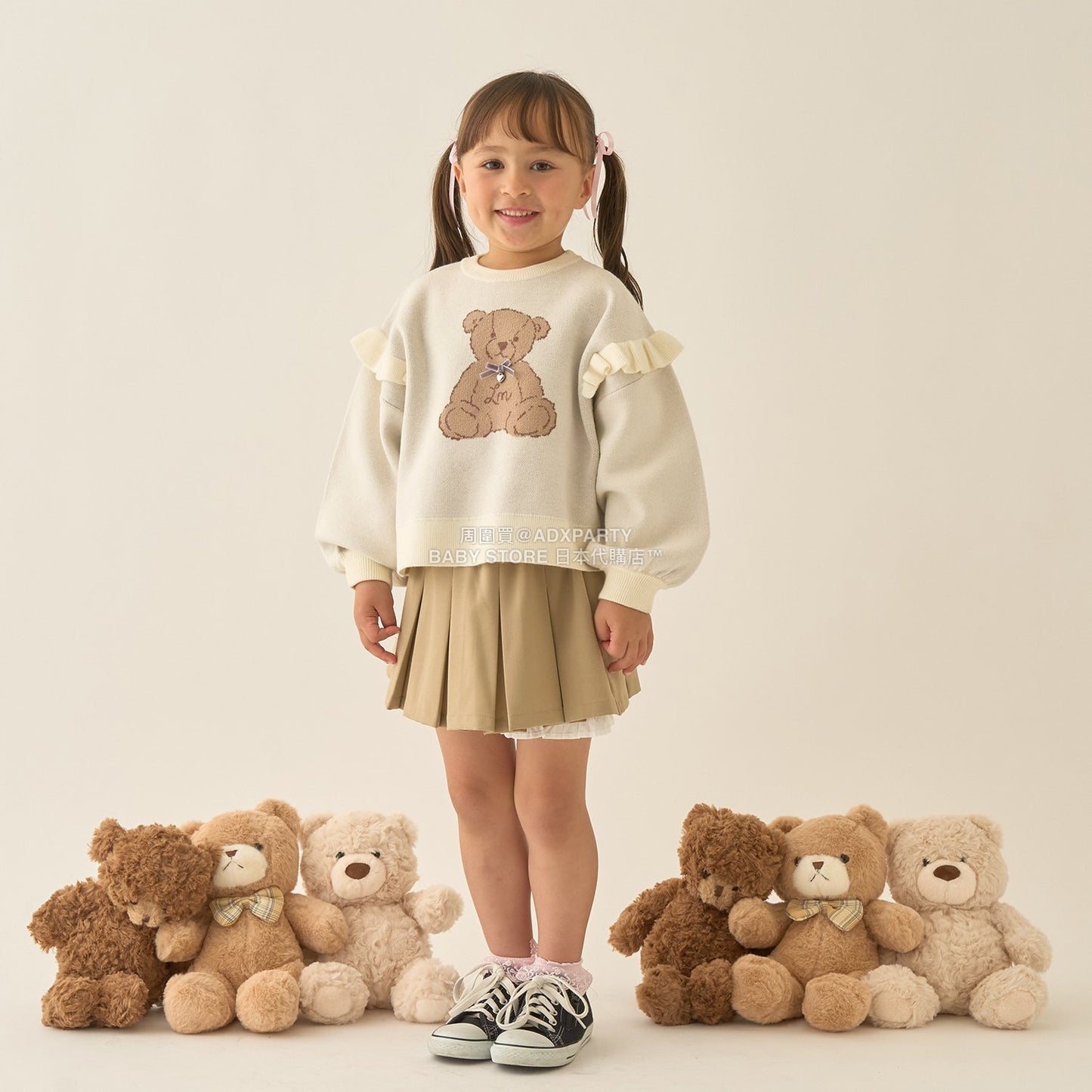 日本童裝 Ly# mine 小熊提花針織毛衣 110-140cm 女童款 冬季 TOPS
