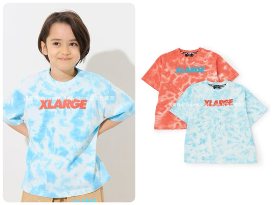 XLARGE KIDS Japanese children's clothing tie-dye top 80-140cm boys' summer TOPS 
