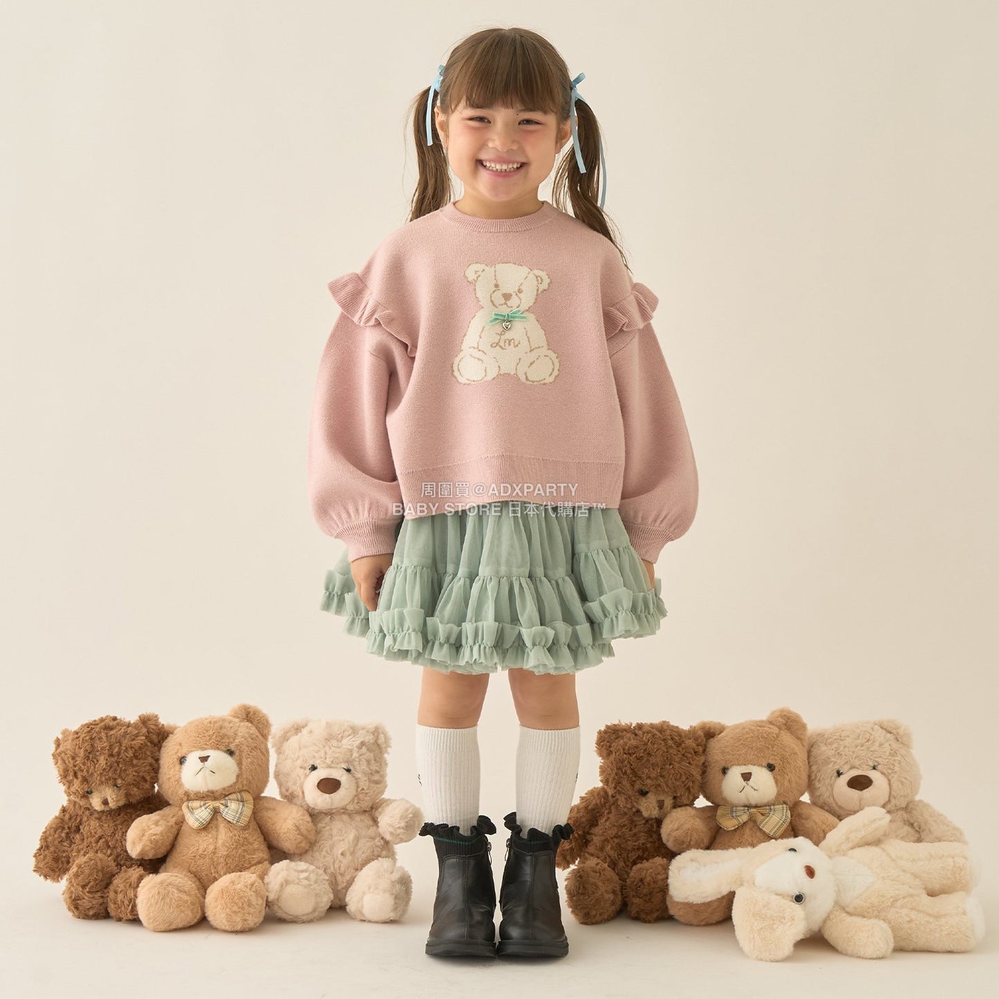 日本童裝 Ly# mine 小熊提花針織毛衣 110-140cm 女童款 冬季 TOPS