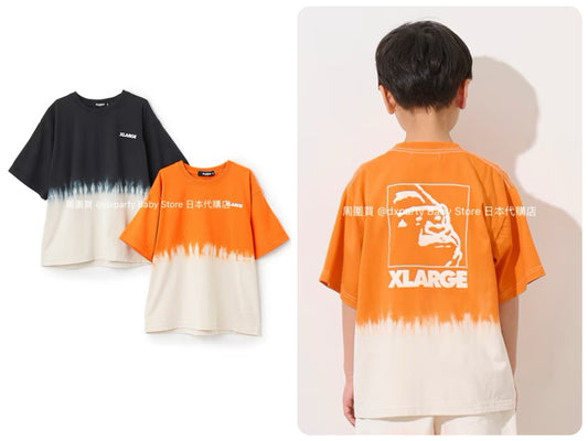 XLARGE KIDS Japanese children's clothing gradient tie-dye top 80-140cm boys' summer TOPS 