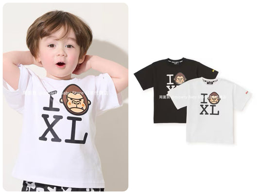 Japanese children's clothing XLARGE KIDS I LOVE XL top 80-140cm boys' summer TOPS 