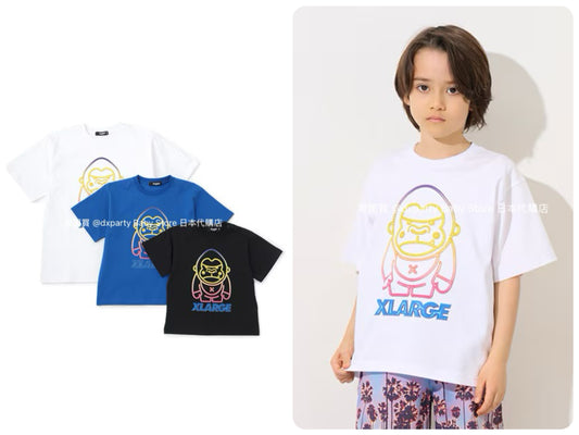 XLARGE KIDS Japanese children's clothing neon logo top 80-140cm boys' summer TOPS 