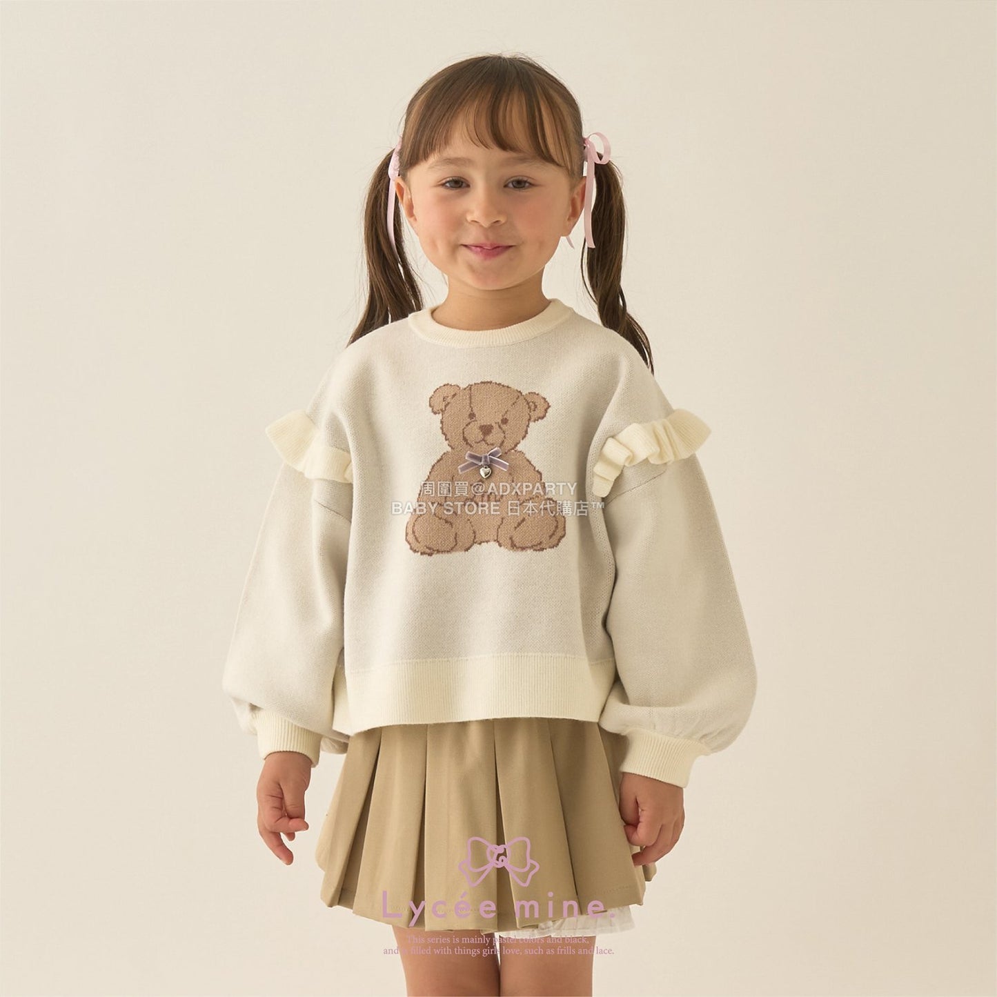 日本童裝 Ly# mine 小熊提花針織毛衣 110-140cm 女童款 冬季 TOPS