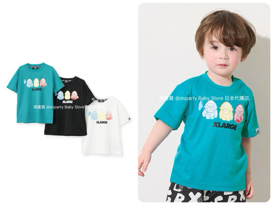 XLARGE KIDS (Japanese children's clothing) cool-to-the-touch, quick-drying, color-changing logo short-sleeved top (80-140cm) for boys (Summer TOPS) 