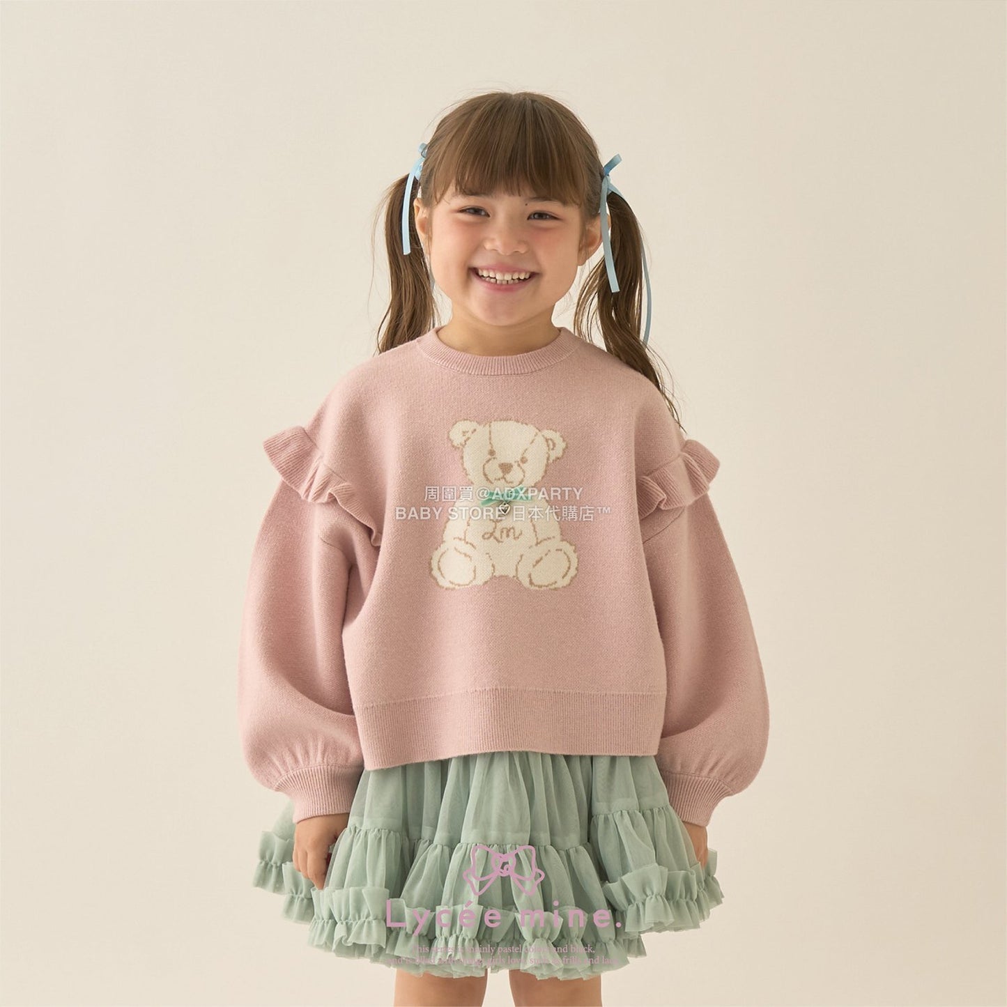 日本童裝 Ly# mine 小熊提花針織毛衣 110-140cm 女童款 冬季 TOPS