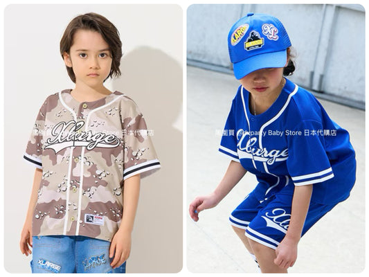 Japanese XLARGE KIDS Baseball Shirt 90-140cm Boys Summer TOPS 