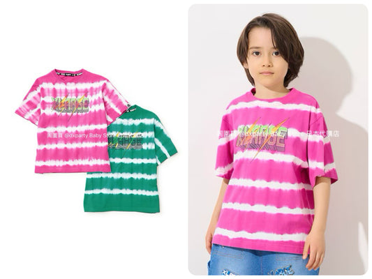 XLARGE KIDS Japanese children's clothing striped tie-dye logo top 90-140cm boys' summer TOPS 