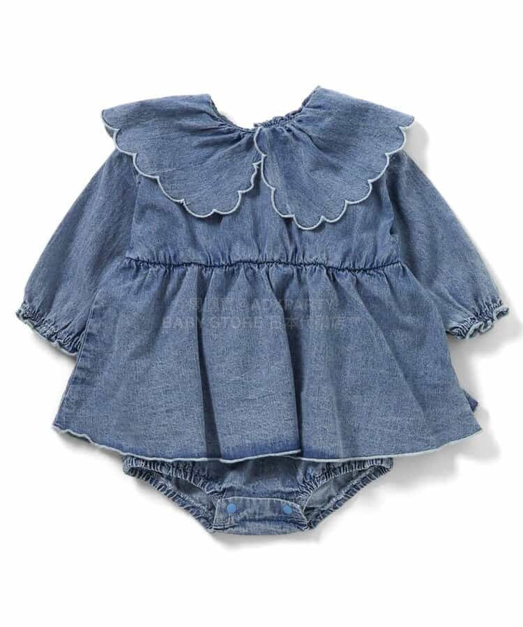 日本童裝 BREEZE 花邊領連衣 70-80cm 女童款 初生嬰兒 春季 Jumpsuit