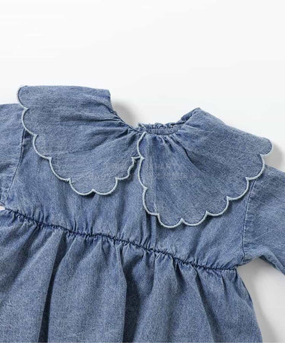 日本童裝 BREEZE 花邊領連衣 70-80cm 女童款 初生嬰兒 春季 Jumpsuit