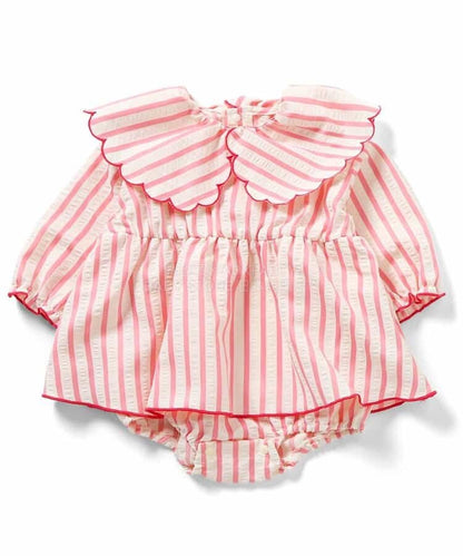 日本童裝 BREEZE 花邊領連衣 70-80cm 女童款 初生嬰兒 春季 Jumpsuit