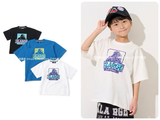 XLARGE KIDS Cool Collection Leopard Print Logo Tops (80-140cm) for Boys (Summer) 