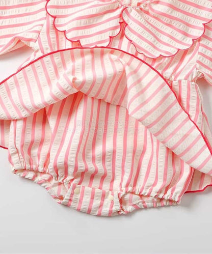 日本童裝 BREEZE 花邊領連衣 70-80cm 女童款 初生嬰兒 春季 Jumpsuit