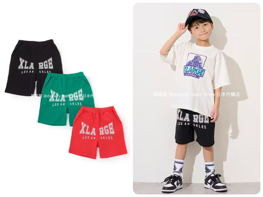 XLARGE KIDS Japanese children's clothing large logo print shorts 80-140cm boys' summer PANTS 