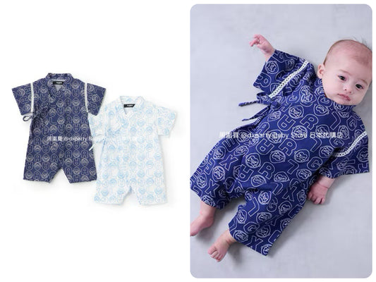 XLARGE KIDS Japanese Kids Clothing: Cool-to-the-Touch Jinbei Kimono (50-70cm) for Boys: Summer TOPS &amp; PANTS. Special Feature on Newborn Babies and Japanese Summer Festivals. 