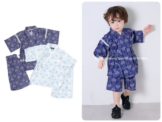 XLARGE KIDS Japanese Kids Clothing: Cool-to-the-Touch Jinbei Kimono (80-130cm) for Boys, Summer TOPS &amp; PANTS. Available in the Japanese Summer Festival Special. 