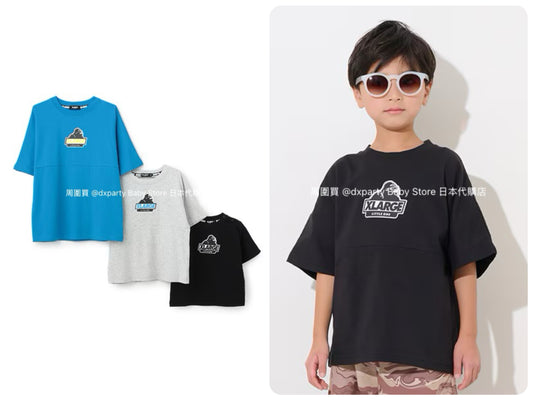 XLARGE KIDS Japanese children's clothing spray-painted logo top 80-140cm boys' summer TOPS 