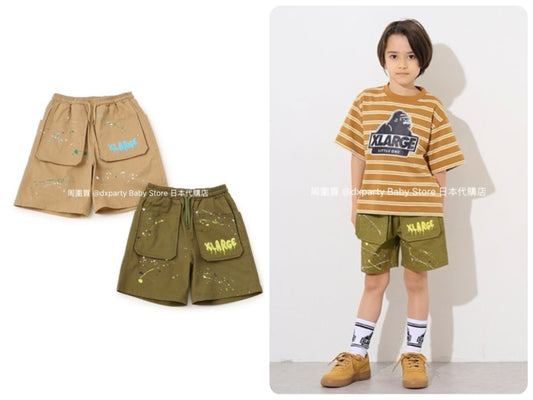 Japanese XLARGE KIDS Large Pocket Sports Shorts 80-140cm Boys Summer PANTS 