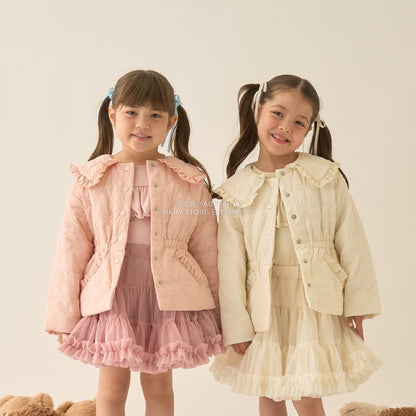 日本童裝 Ly# mine 中長款蝴蝶結絎縫外套 100-150cm 女童款 冬季 (適合初秋、香港平均溫度）OUTERWEAR 