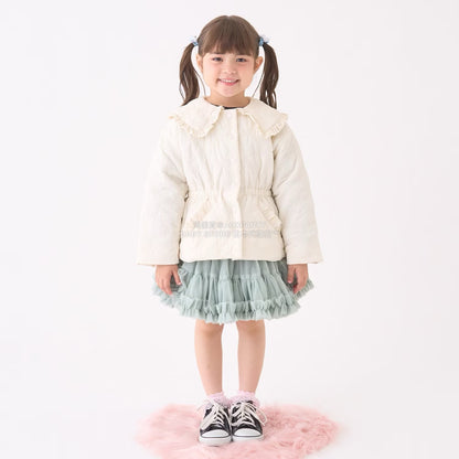 日本童裝 Ly# mine 中長款蝴蝶結絎縫外套 100-150cm 女童款 冬季 (適合初秋、香港平均溫度）OUTERWEAR 