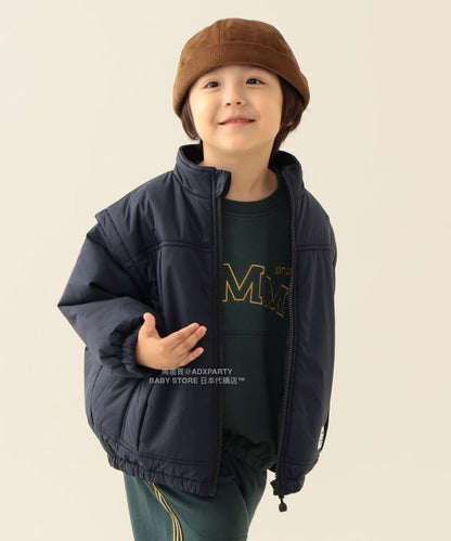 日本童裝 BEAMS mini 2Way 手袖可拆 夾棉外套 90-140cm 男童款/女童款 秋冬季 (適合香港平均溫度、寒冷天氣、溫度低天氣）OUTERWEAR 