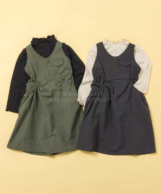 日本童裝 BREEZE 上衣工裝背心裙兩件套裝 80-140cm 女童款 春季 TOPS DRESSES