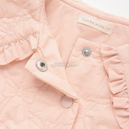 日本童裝 Ly# mine 中長款蝴蝶結絎縫外套 100-150cm 女童款 冬季 (適合初秋、香港平均溫度）OUTERWEAR 