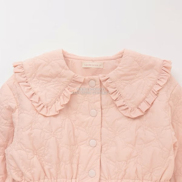 日本童裝 Ly# mine 中長款蝴蝶結絎縫外套 100-150cm 女童款 冬季 (適合初秋、香港平均溫度）OUTERWEAR 