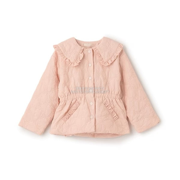 日本童裝 Ly# mine 中長款蝴蝶結絎縫外套 100-150cm 女童款 冬季 (適合初秋、香港平均溫度）OUTERWEAR 