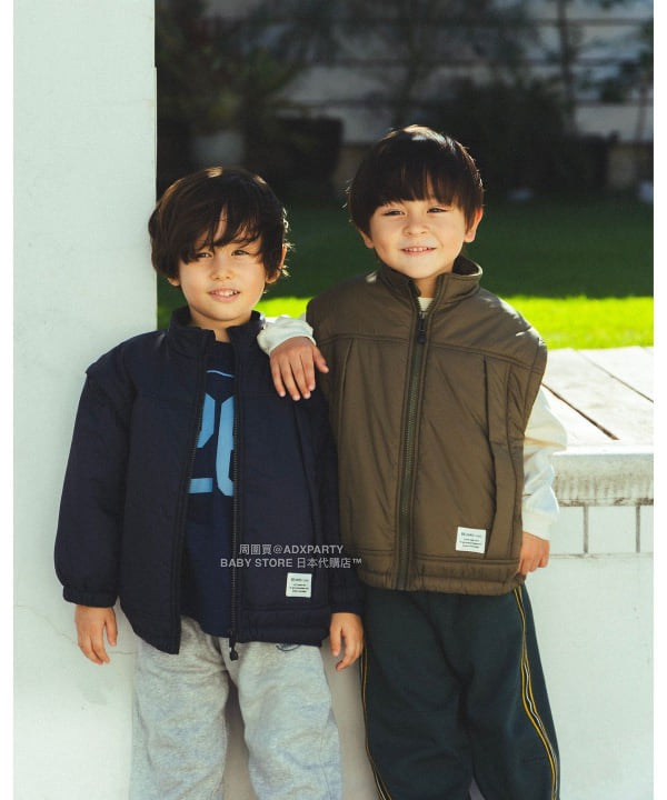 日本童裝 BEAMS mini 2Way 手袖可拆 夾棉外套 90-140cm 男童款/女童款 秋冬季 (適合香港平均溫度、寒冷天氣、溫度低天氣）OUTERWEAR 