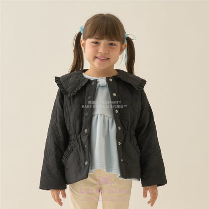 日本童裝 Ly# mine 中長款蝴蝶結絎縫外套 100-150cm 女童款 冬季 (適合初秋、香港平均溫度）OUTERWEAR 