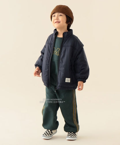 日本童裝 BEAMS mini 2Way 手袖可拆 夾棉外套 90-140cm 男童款/女童款 秋冬季 (適合香港平均溫度、寒冷天氣、溫度低天氣）OUTERWEAR 