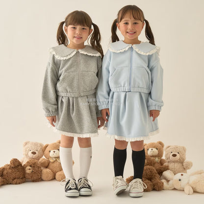 日本童裝 Ly# mine 蕾絲拼接短裙 100-150cm 女童款 冬季 SKIRTS