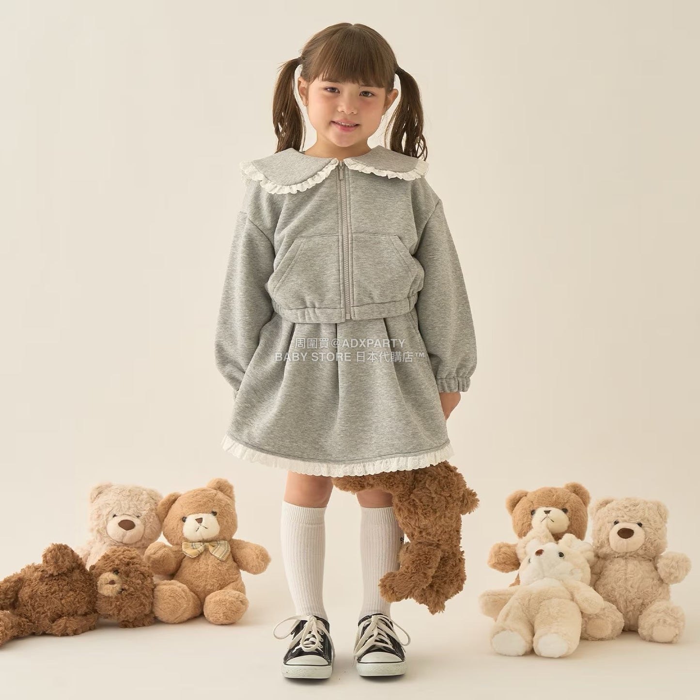 日本童裝 Ly# mine 蕾絲拼接短裙 100-150cm 女童款 冬季 SKIRTS