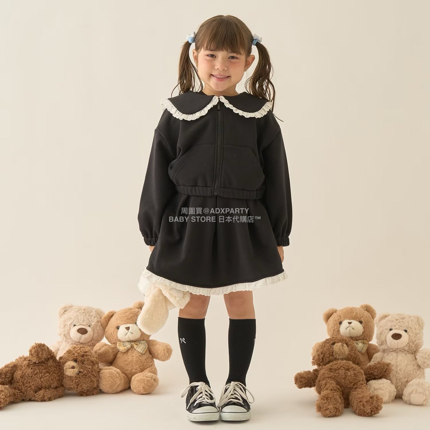 日本童裝 Ly# mine 蕾絲拼接短裙 100-150cm 女童款 冬季 SKIRTS