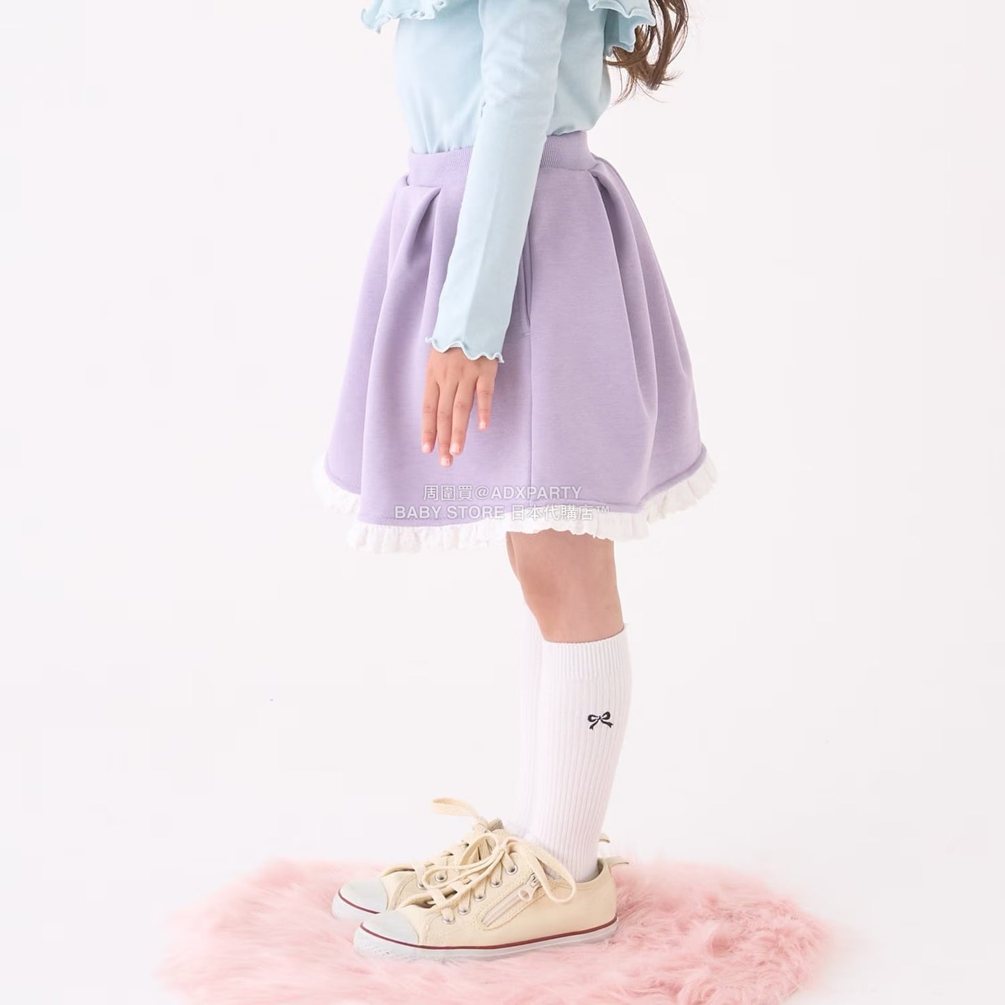 日本童裝 Ly# mine 蕾絲拼接短裙 100-150cm 女童款 冬季 SKIRTS