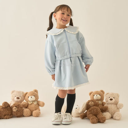 日本童裝 Ly# mine 蕾絲拼接短裙 100-150cm 女童款 冬季 SKIRTS