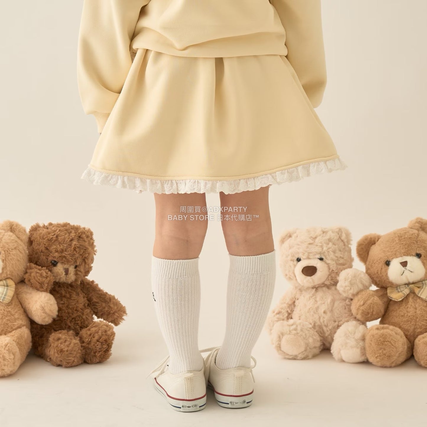 日本童裝 Ly# mine 蕾絲拼接短裙 100-150cm 女童款 冬季 SKIRTS