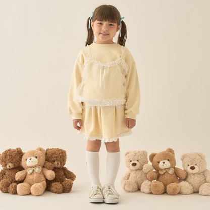 日本童裝 Ly# mine 蕾絲拼接短裙 100-150cm 女童款 冬季 SKIRTS