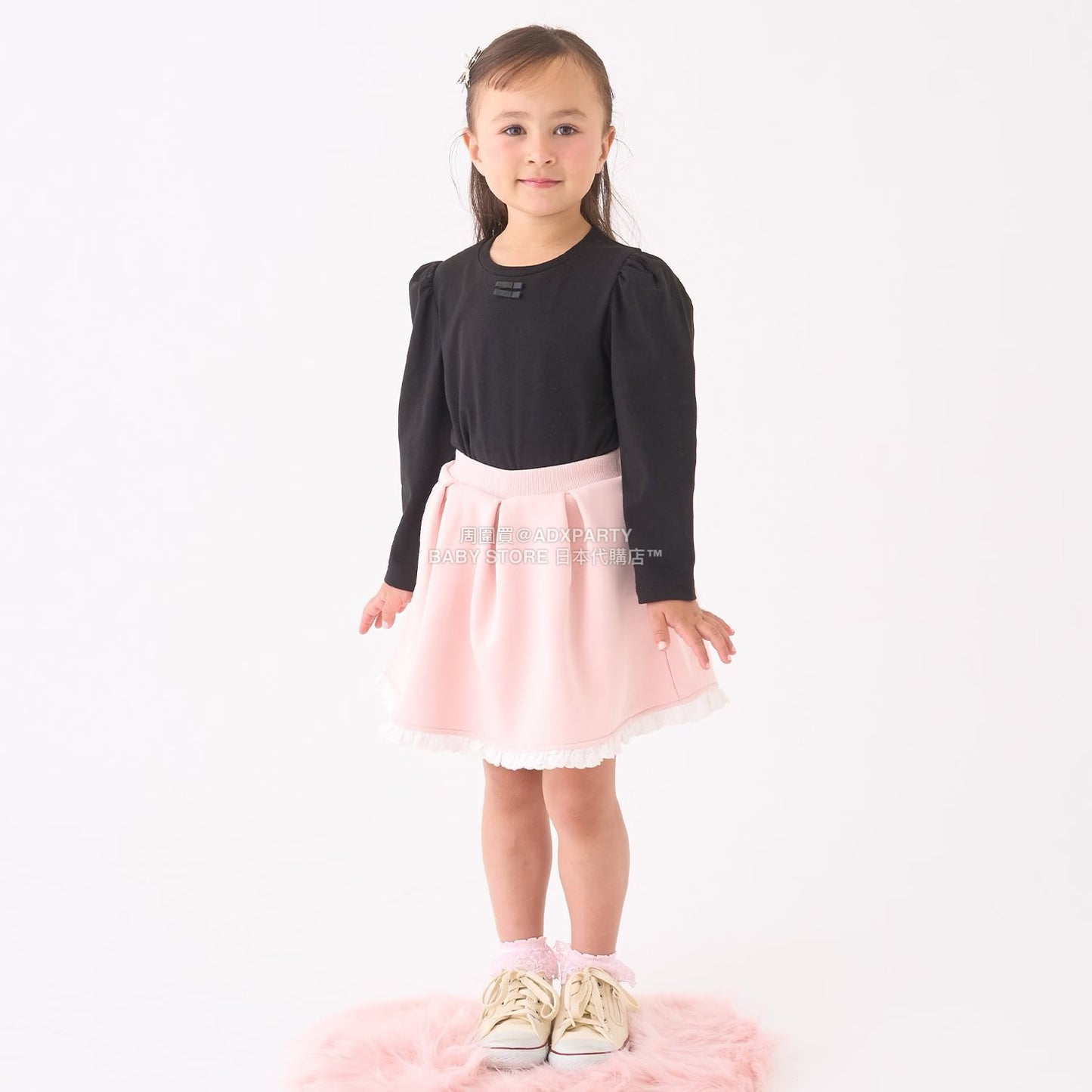 日本童裝 Ly# mine 蕾絲拼接短裙 100-150cm 女童款 冬季 SKIRTS