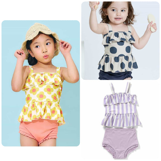 Ampersand UV-Proof Two-Piece Swimsuit (Direct from Japan) 80-140cm Girls' Summer Swimsuit Special 