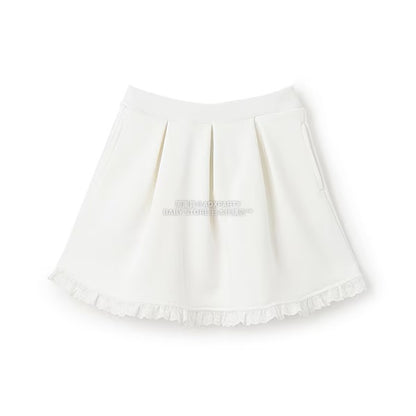 日本童裝 Ly# mine 蕾絲拼接短裙 100-150cm 女童款 冬季 SKIRTS